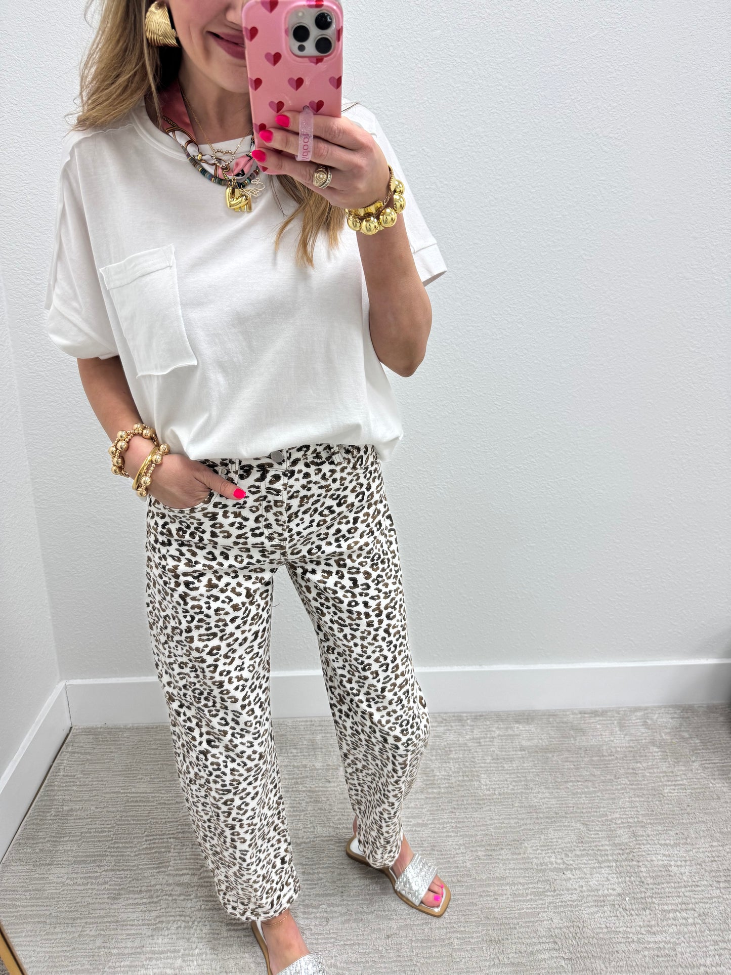 White Exposed Hem Boxy Crop Short Sleeve