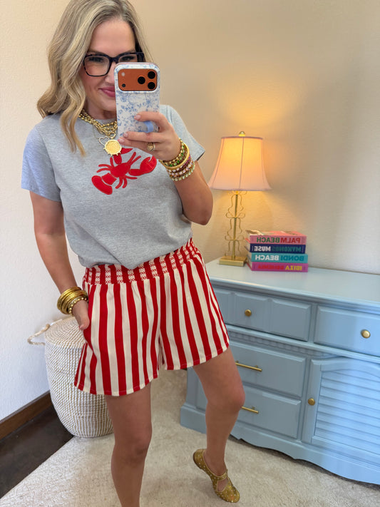 Heather Gray Lobster Patch Tee