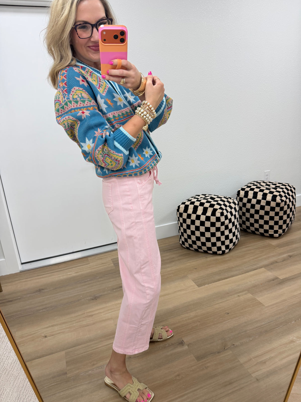 CJ Custom Pink Drawstring Jeans