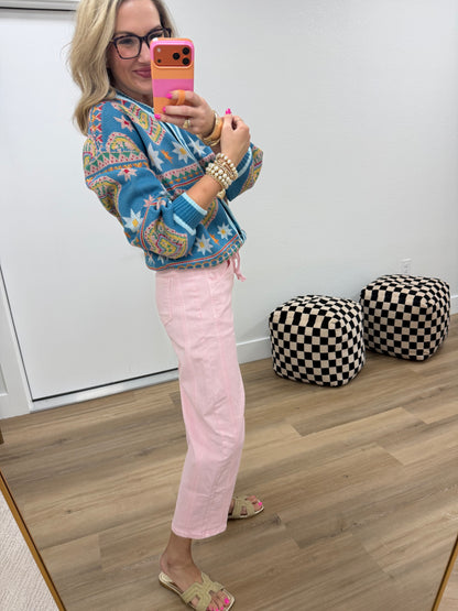 CJ Custom Pink Drawstring Jeans