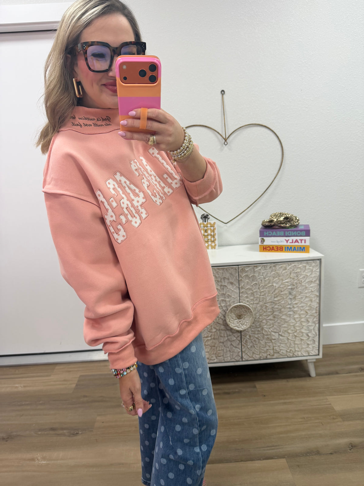 Tummy Control Polka Dot Barrel Jeans