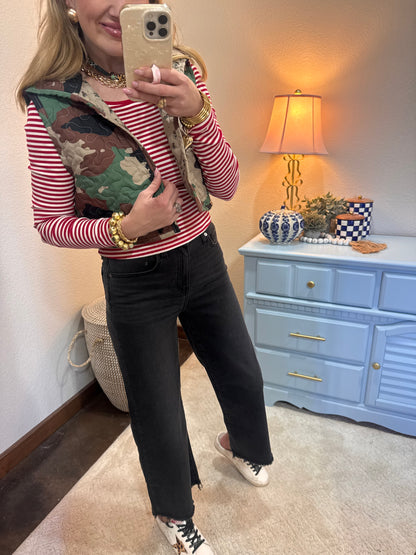 Washed Black Crop Wide Leg Jeans