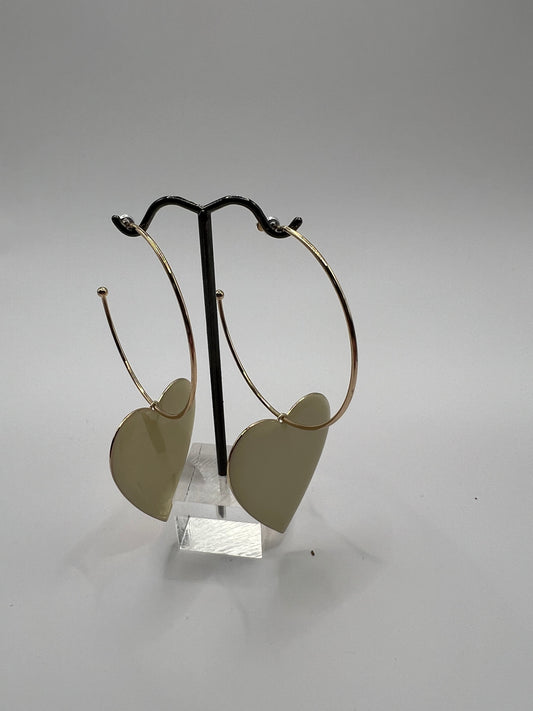 Cream Heart Hoops