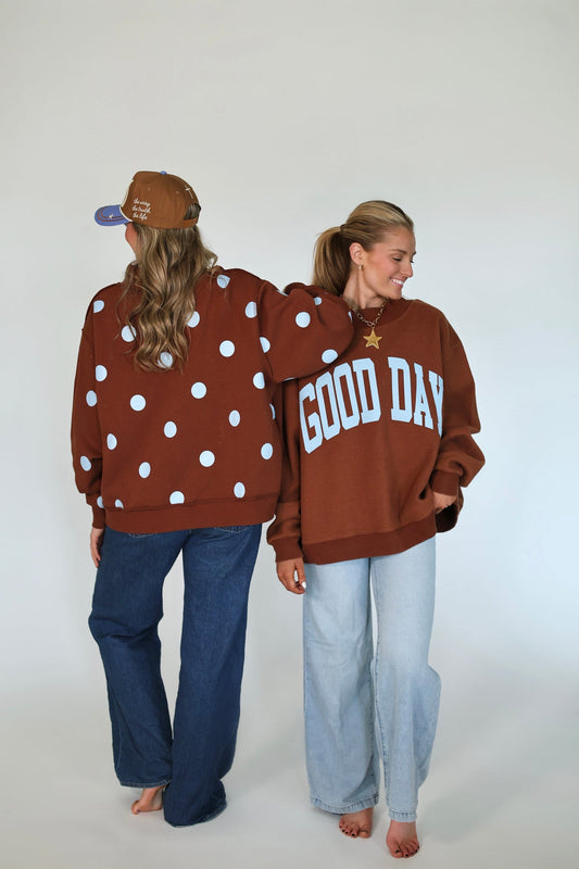 Good Day Brown Reversable Mock Sweatshirt