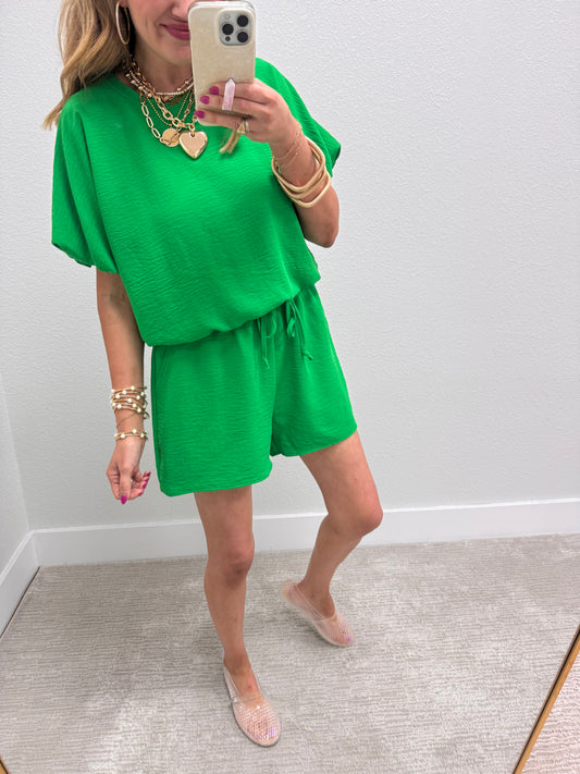 Kelly Green Bubble Two Piece Set