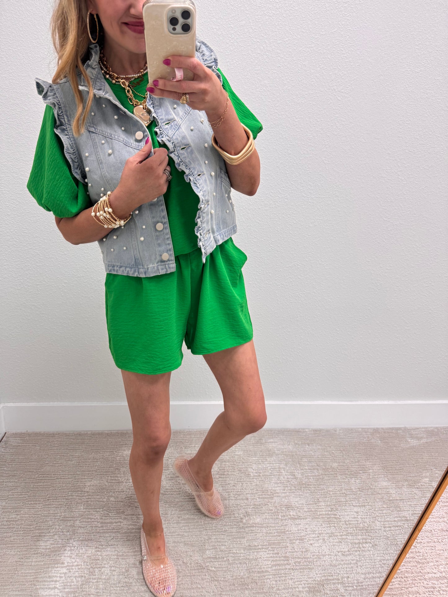 Kelly Green Bubble Two Piece Set
