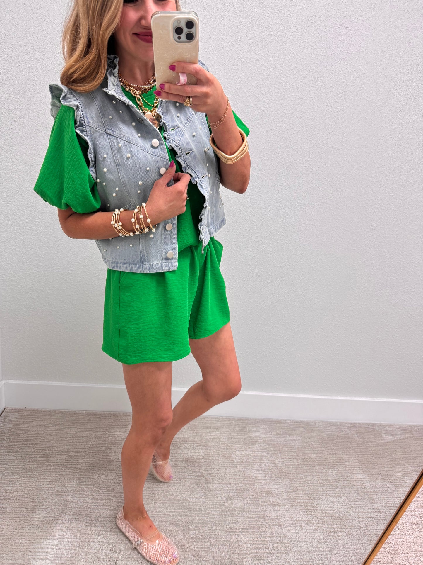 Kelly Green Bubble Two Piece Set