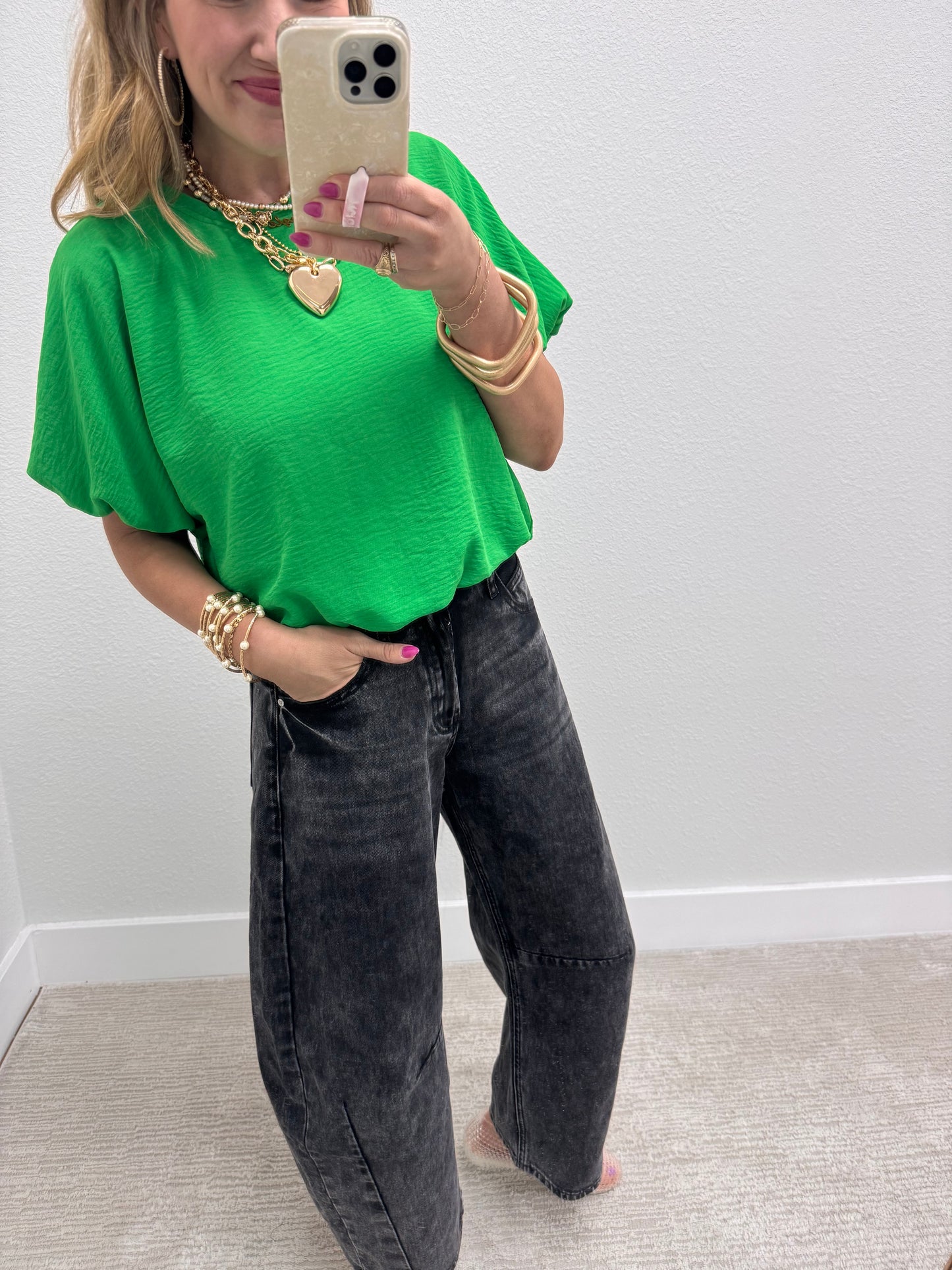 Kelly Green Bubble Two Piece Set