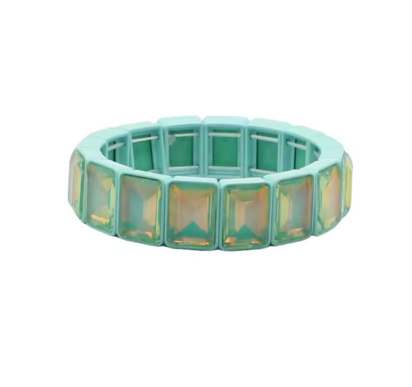 Rectangle Stretchy Colored Crystal Bracelet (lots of colors!)