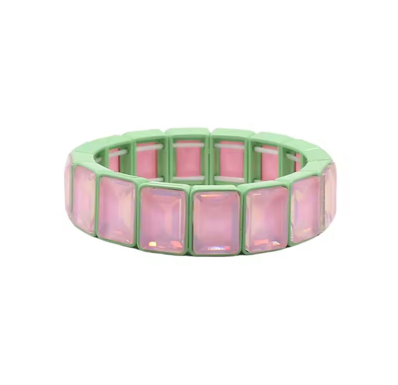 Rectangle Stretchy Colored Crystal Bracelet (lots of colors!)
