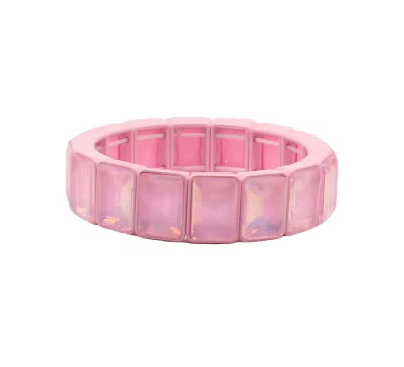Rectangle Stretchy Colored Crystal Bracelet (lots of colors!)