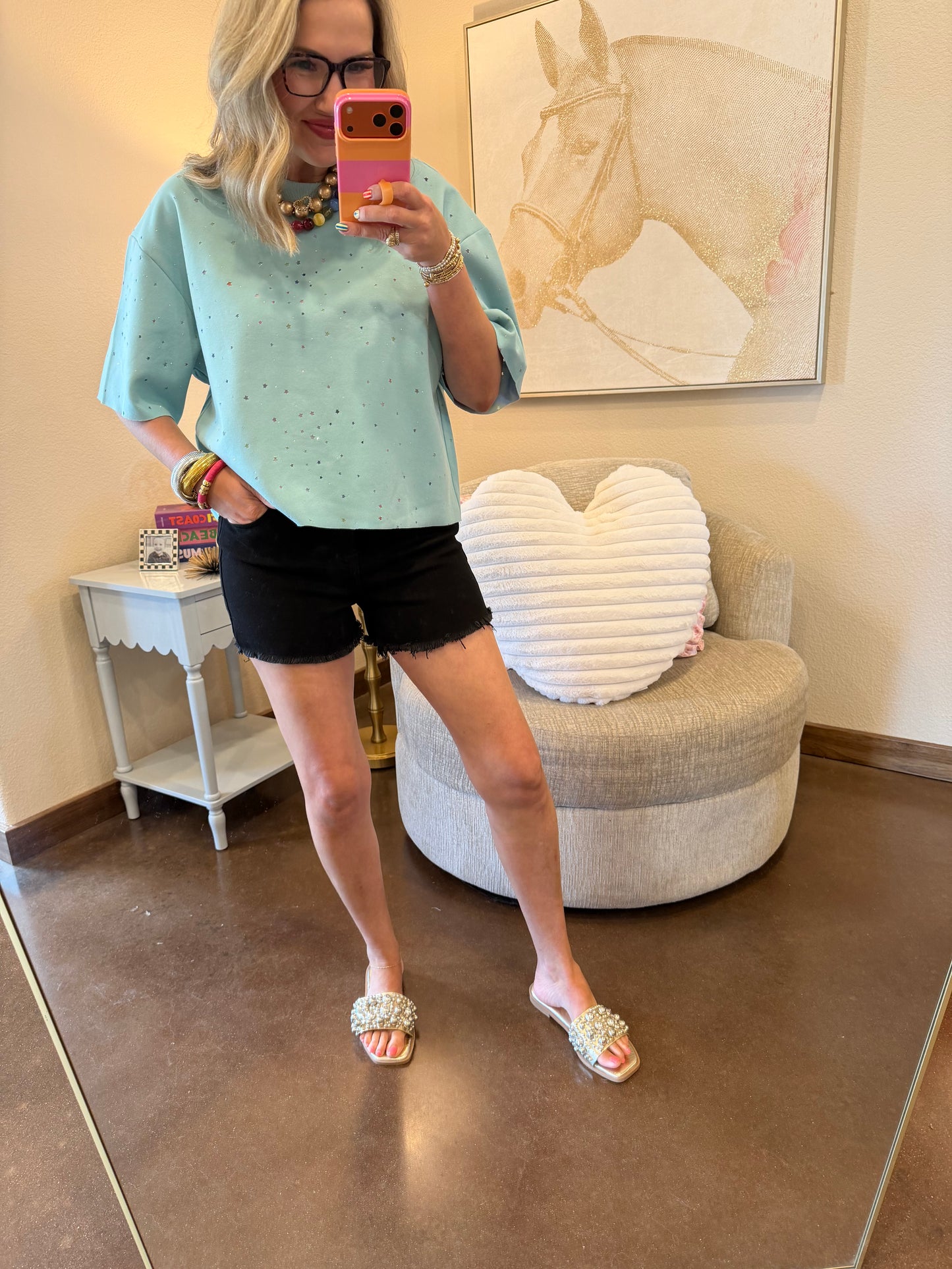 Black Raw Frayed Hem Denim Shorts