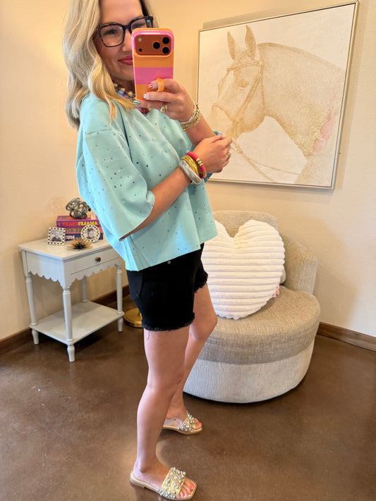 Black Raw Frayed Hem Denim Shorts