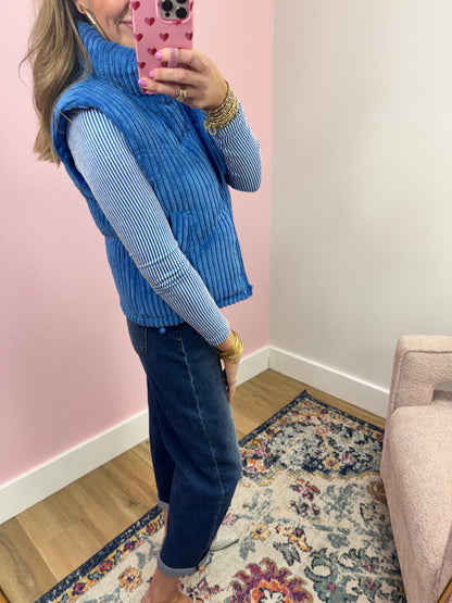 Risen Dark Wash Crop Mild Barrel Jeans FS