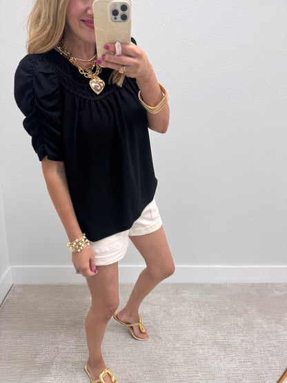 Black Textured Shirt