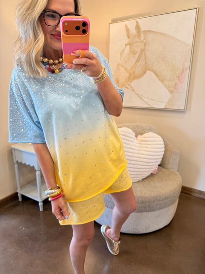 Blue & Yellow Ombre Sparkle Set