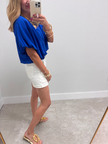 Royal Blue Bubble Top