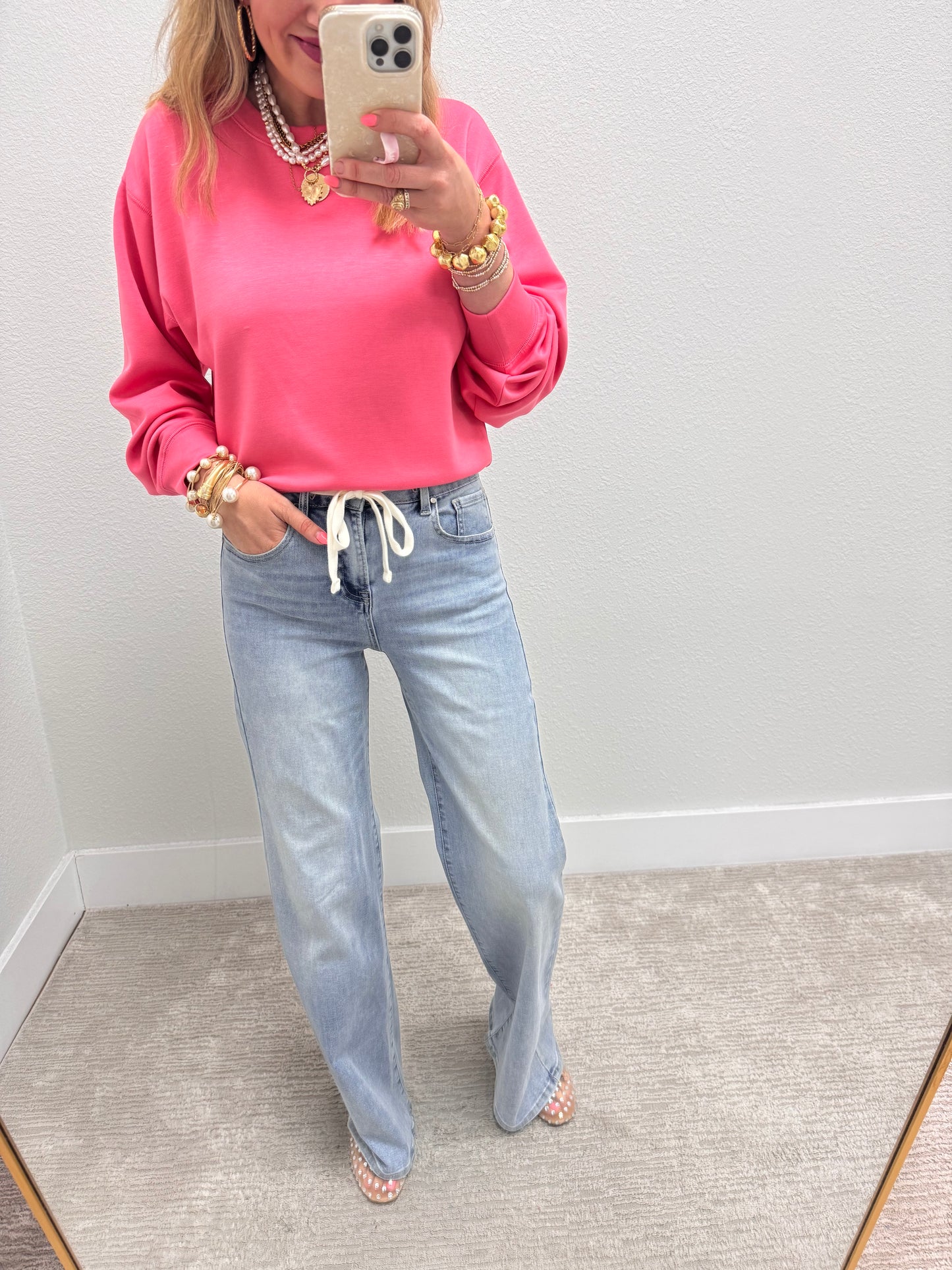 Taffy Pink Scuba Classic Crew Neck Sweatshirt