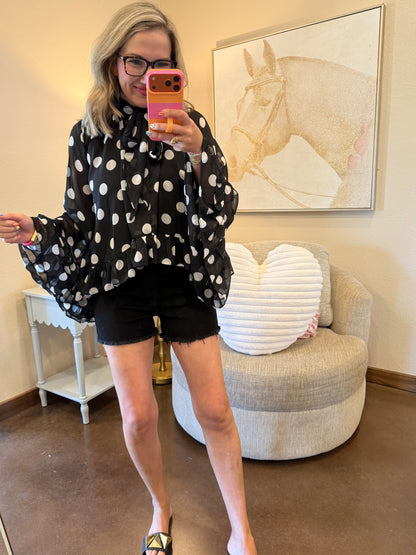 Black Raw Frayed Hem Denim Shorts