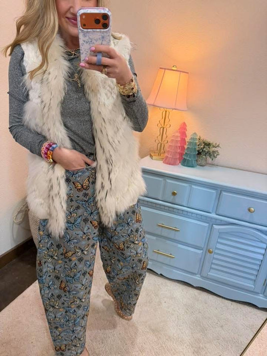 Cream Fox and Coney Fur Gilet Vest