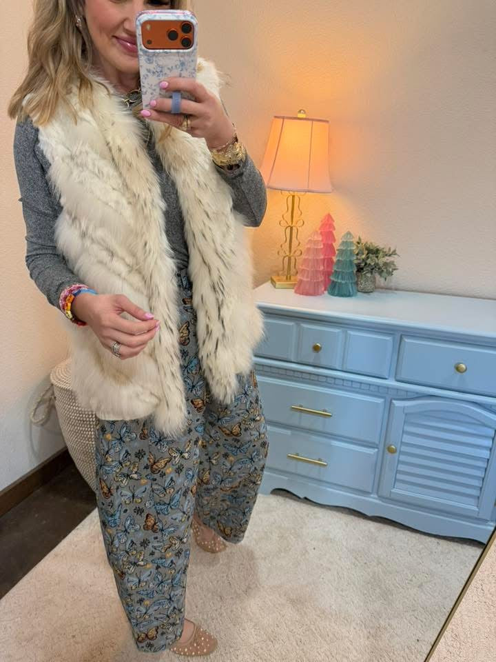 Cream Fox and Coney Fur Gilet Vest