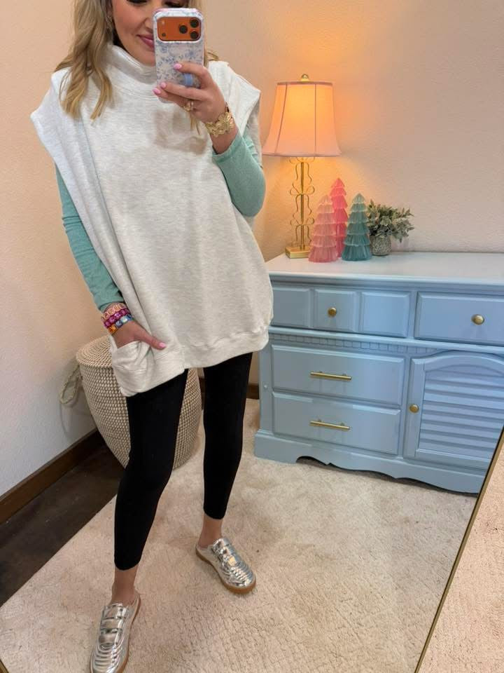 Gray Oversized French Terry Pullover