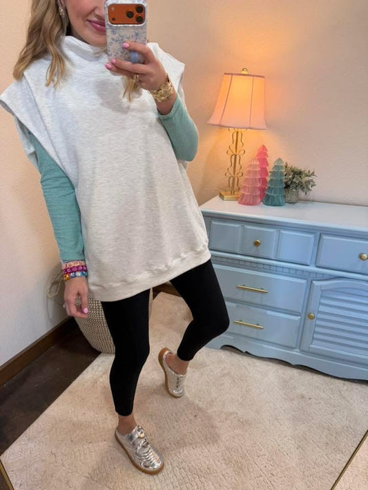 Gray Oversized French Terry Pullover