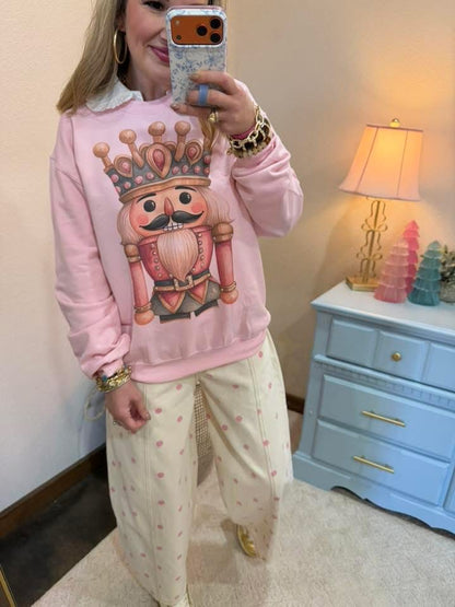Pink Nutcracker Embellished Sweatshirt