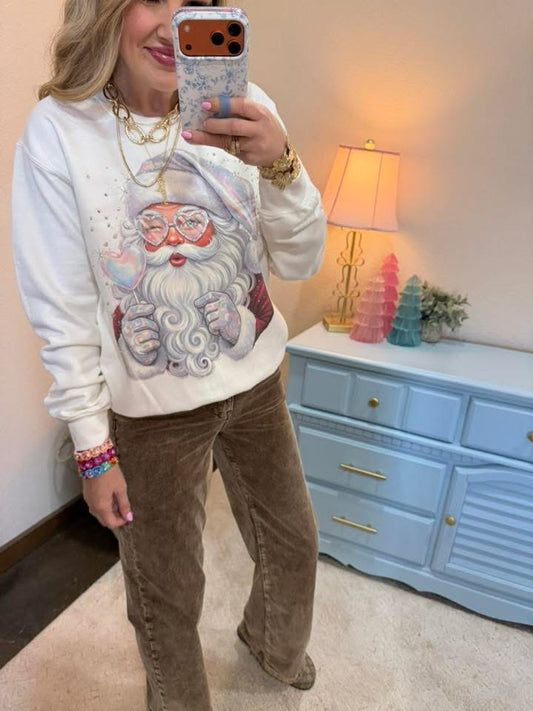 Santa Lollipop Embellished Sweatshirt