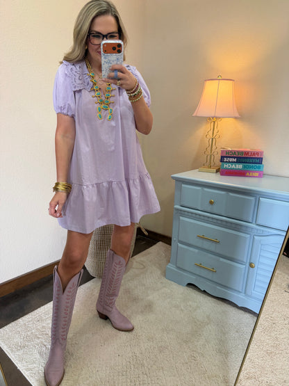 Lavender Peter Pan Collar Dress