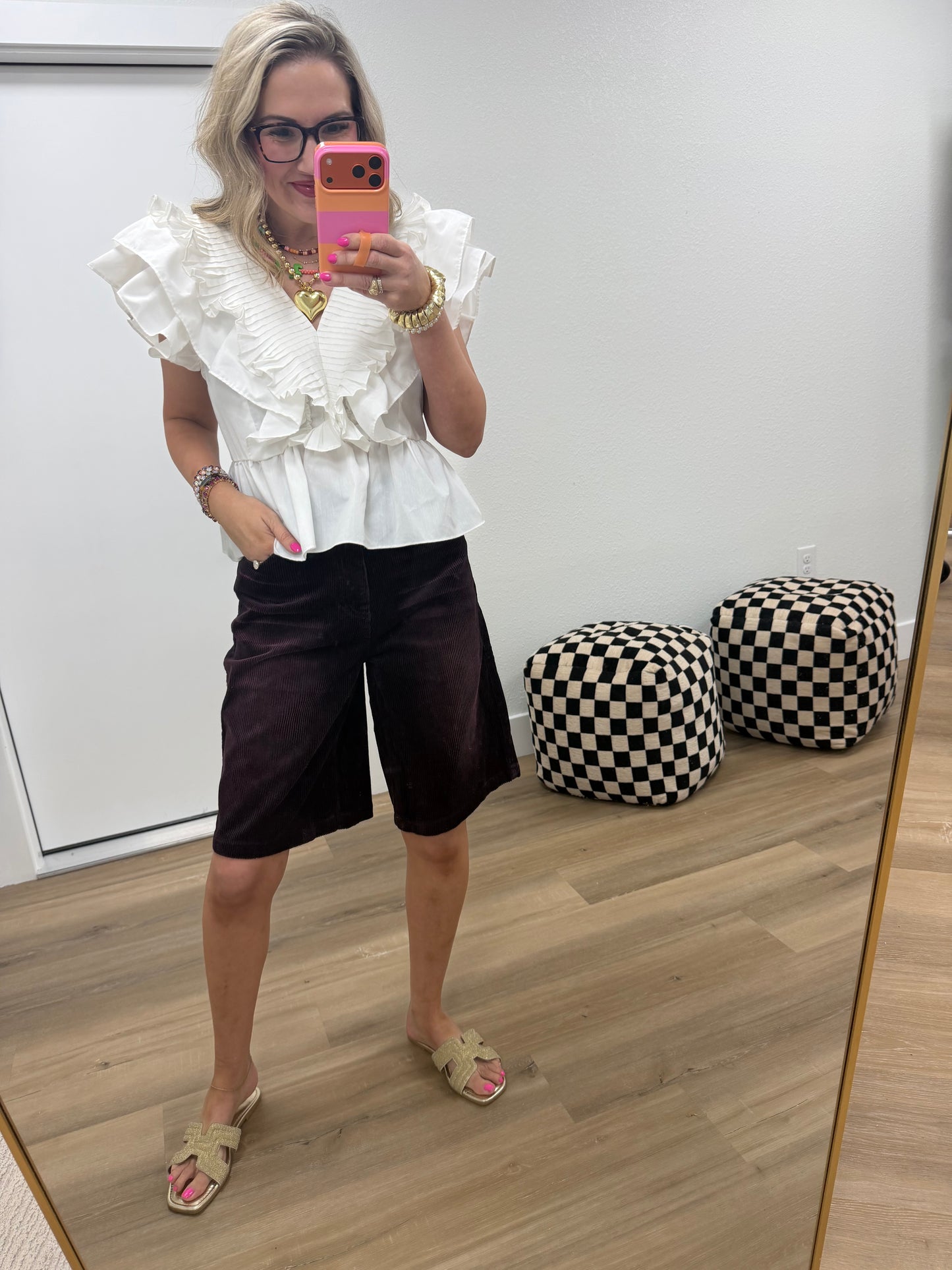 Plum Corded Shorts