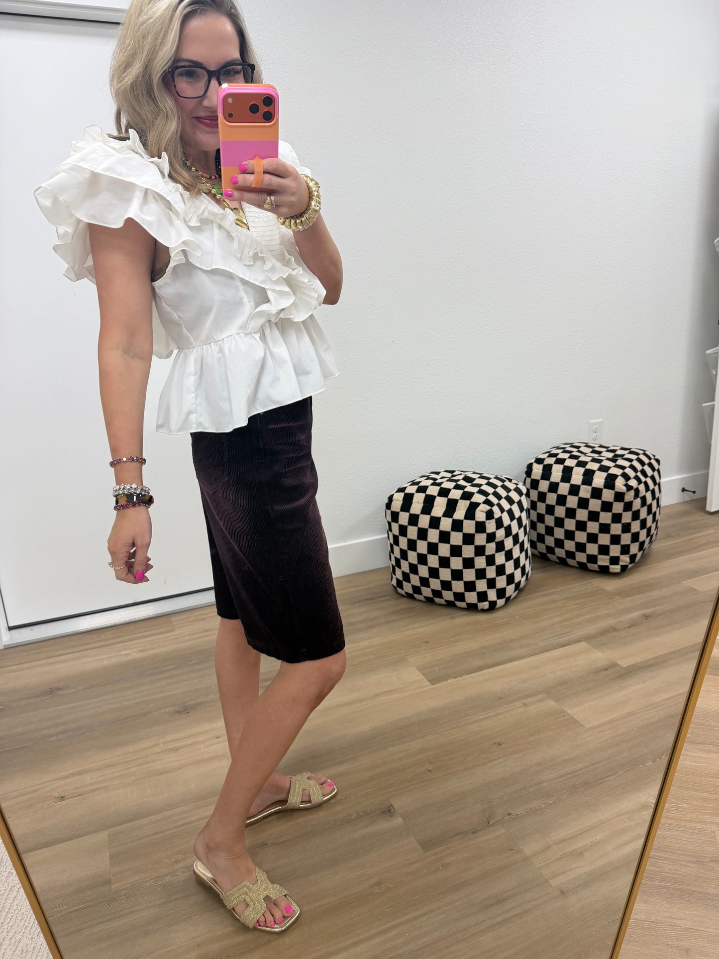 Plum Corded Shorts