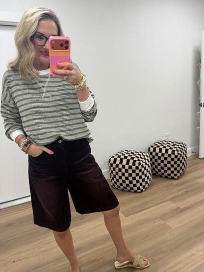 Plum Corded Shorts