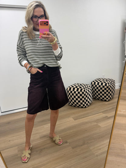 Plum Corded Shorts