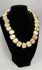 Gold Matte Textured Square Necklace