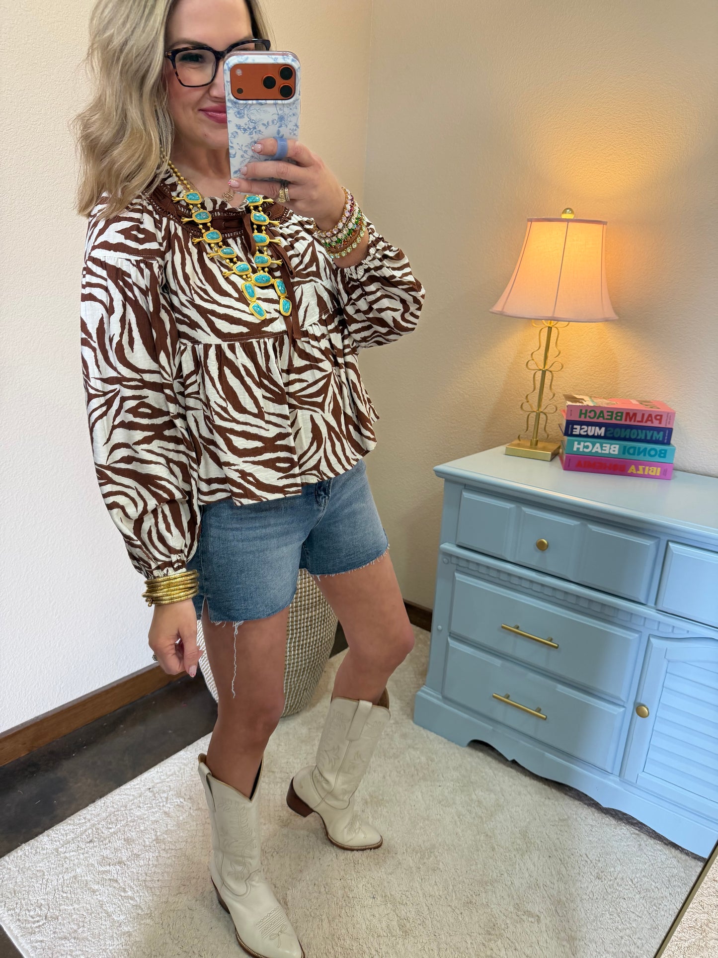 Vervet High Rise Side Slit A Line Denim Shorts