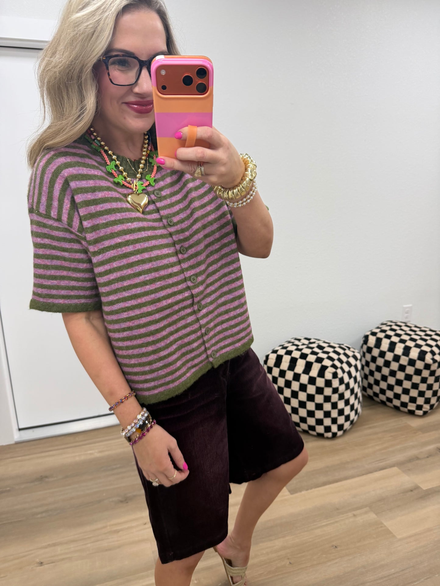 Plum Corded Shorts