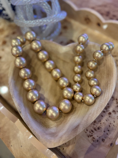 Soft Finish Large Gold Bead Magnetic Necklace- 2 Sizes