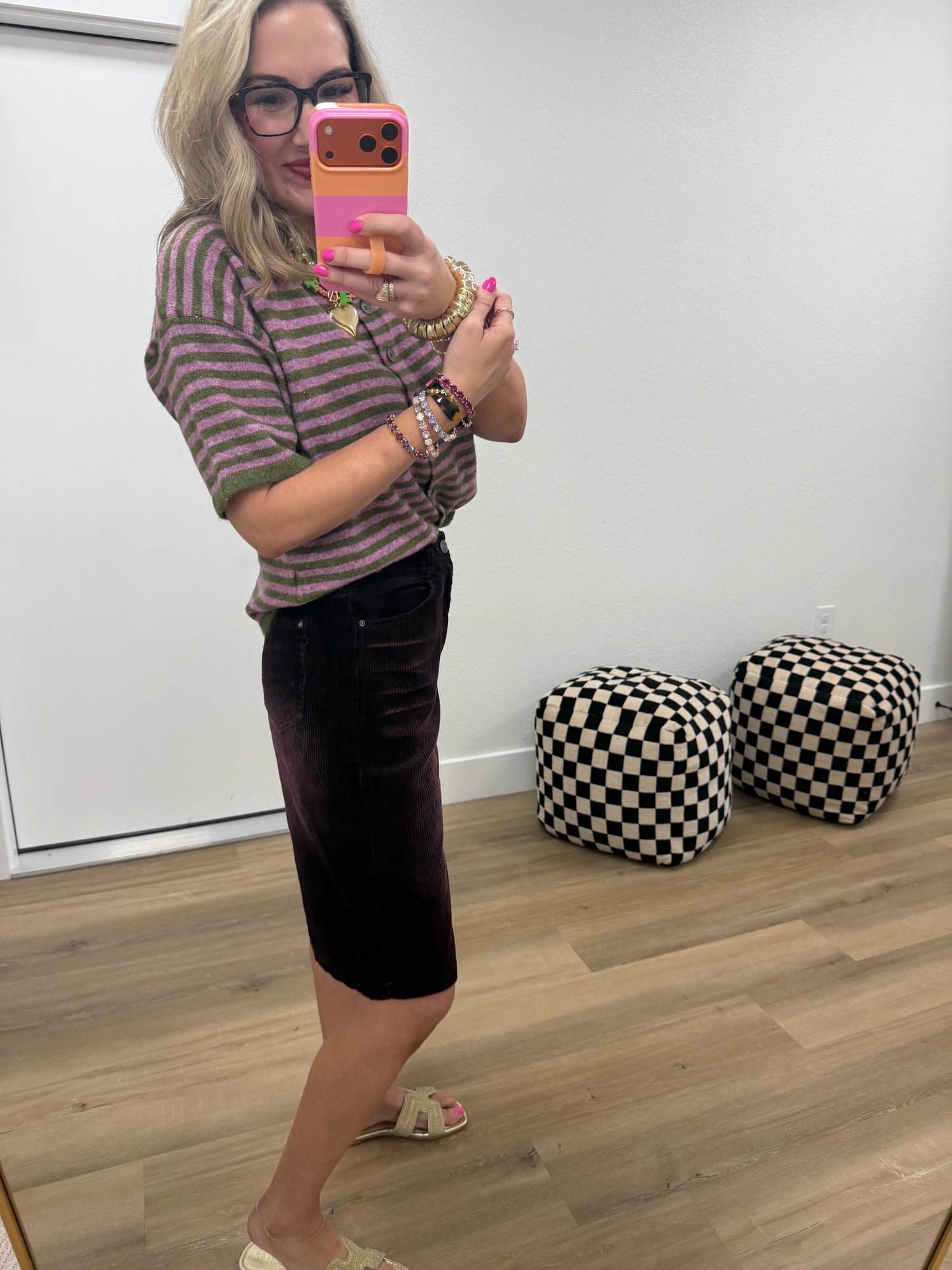 Plum Corded Shorts