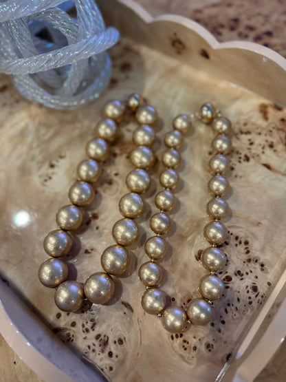 Soft Finish Large Gold Bead Magnetic Necklace- 2 Sizes