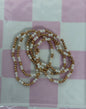 Gold Small Pearl Bead Bracelet - Set of 5
