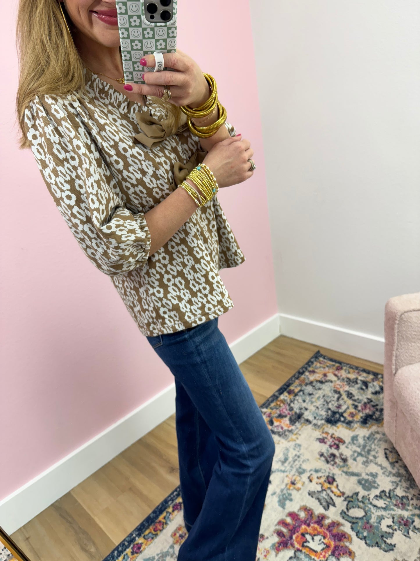 Leopard Print Bow Detail Top