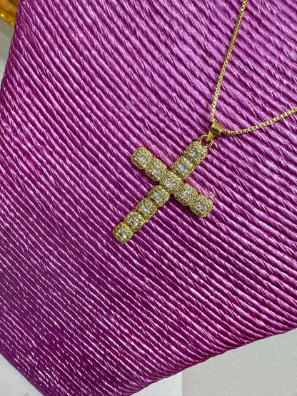 Gold Diamond Cross Necklace
