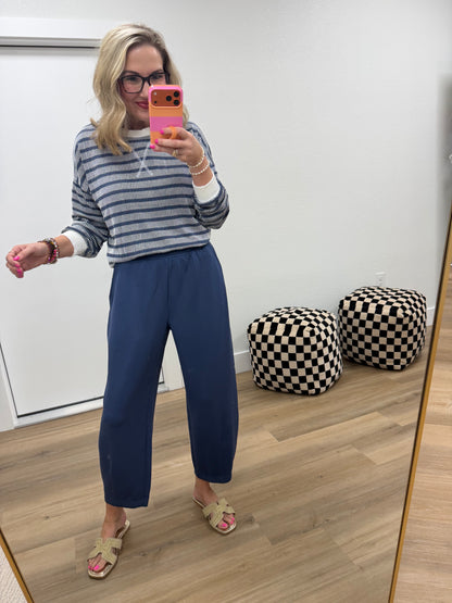 Navy Modal Scuba Flow Barrel Pants