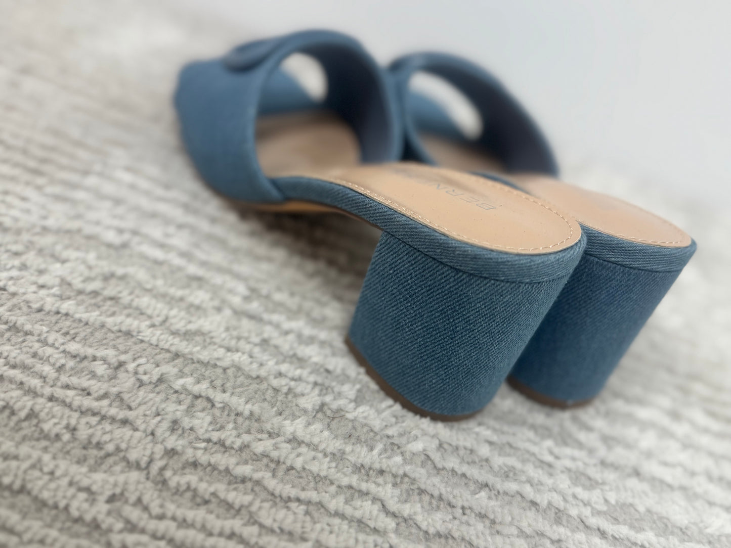 Denim V Block Heel