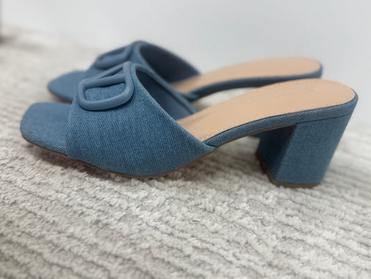 Denim V Block Heel