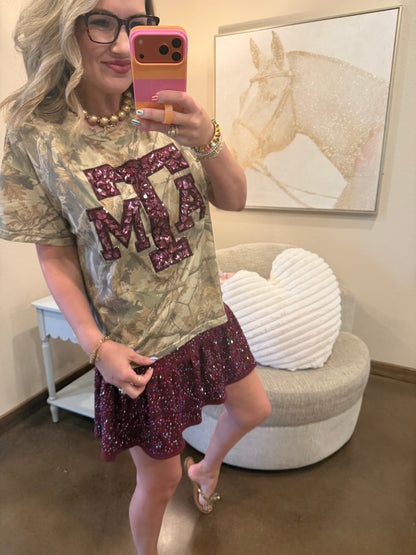 Queen of Sparkles Licensed Texas A&M Camo Tee
