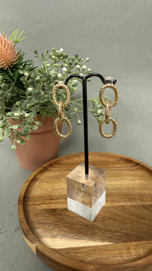 Triple Cable Link Earrings