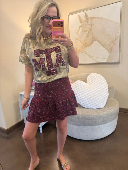 Queen of Sparkles Licensed Texas A&M Camo Tee