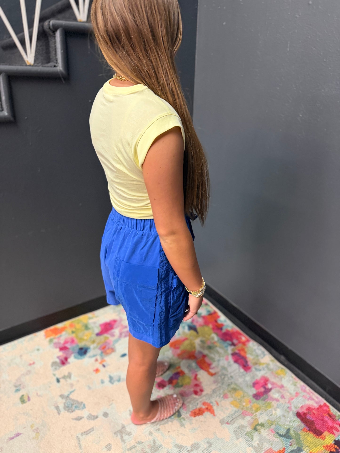 Blue Pocket Front Shorts